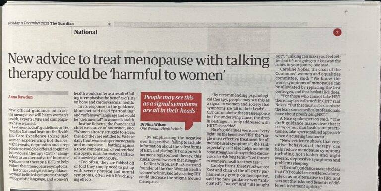 dr nina wilson in the guardian newspaper